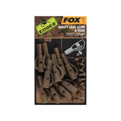 FOX EDGES CAMO SAFETY LEAD CLIP & PEGS (size 7) - 10 kom